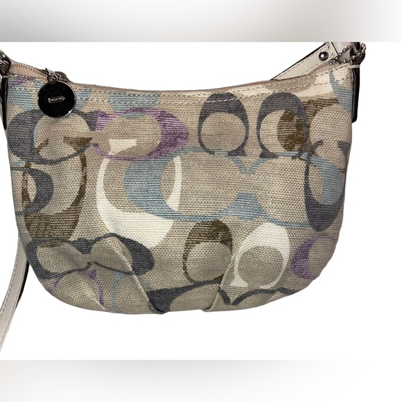 Coach - fabric crossbody bag - tan with C monogram. - Picture 1 of 11